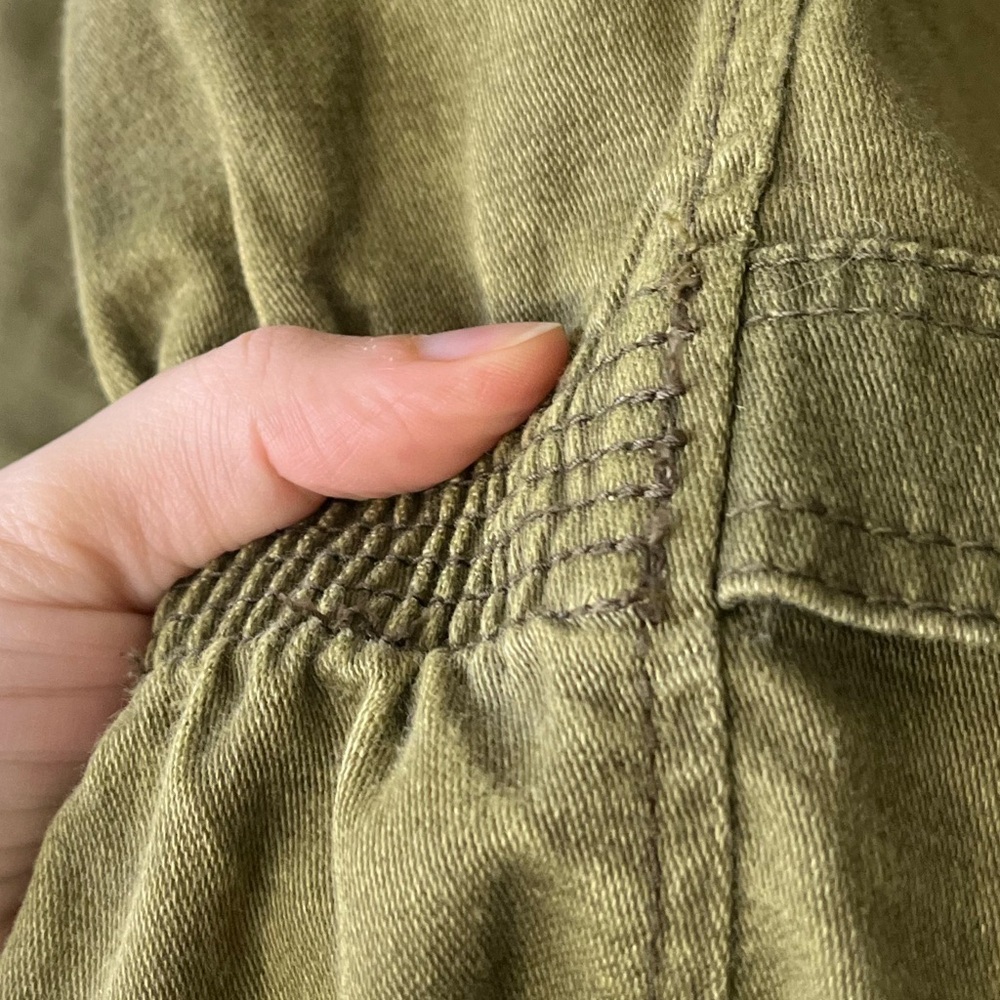 HEI HEI Anthropologie Ruffleback Military Green Jacket Women’s Size M - Picture 13 of 15